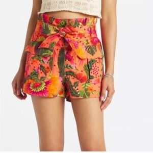 Farm Rio blooming garden shorts in orange
